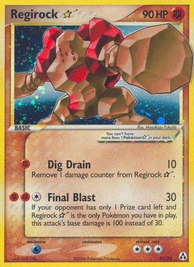 Regirock Star Legend Maker Pokemon card
