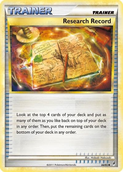 Research Record Call of Legends Pokemon card