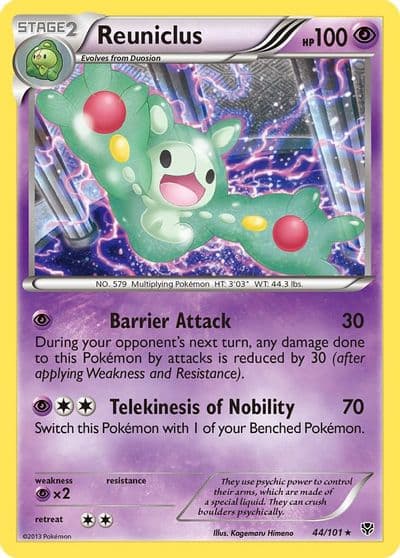 Reuniclus Plasma Blast Pokemon card