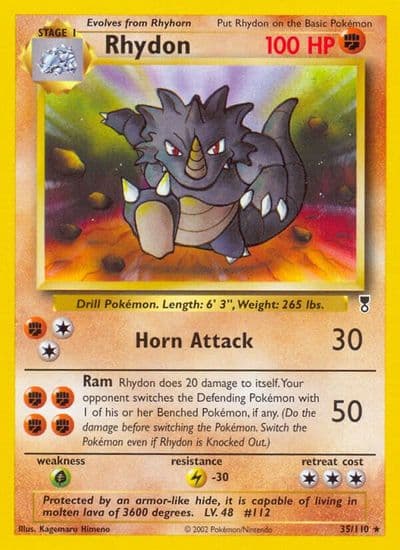Rhydon Legendary Collection Pokemon card