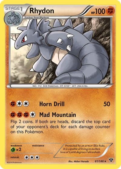 Rhydon XY Base Set Pokemon card