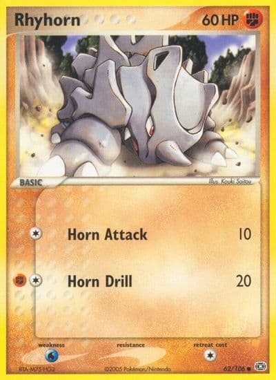Rhyhorn Emerald Pokemon card