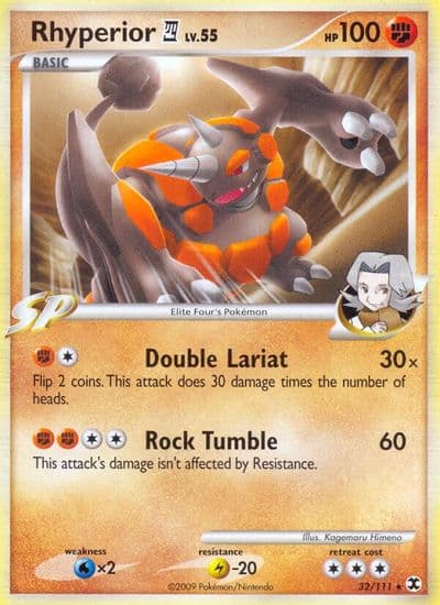 Rhyperior E4 Rising Rivals Pokemon card