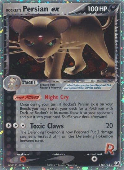 Rocket's Persian ex Unseen Forces Pokemon card