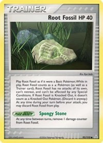 Root Fossil Holon Phantoms Pokemon card