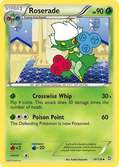 Roserade (14) Dragons Exalted Pokemon card