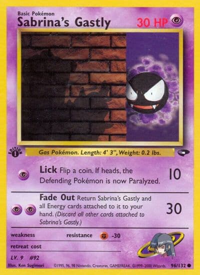 Sabrina's Gastly (96) Gym Challenge Pokemon card