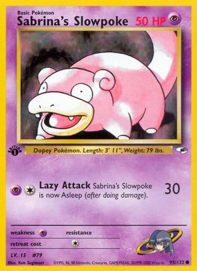 Sabrina's Slowpoke Gym Heroes Pokemon card