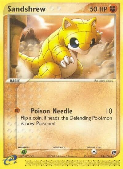 Sandshrew Sandstorm Pokemon card