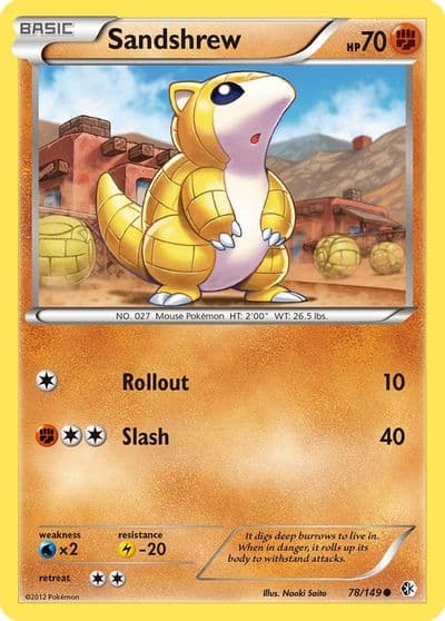 Sandshrew Boundaries Crossed Pokemon card