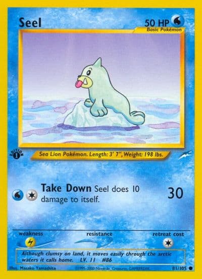 Seel Neo Destiny Pokemon card