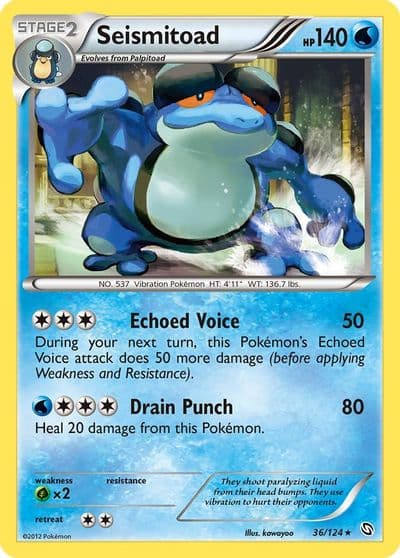 Seismitoad Dragons Exalted Pokemon card