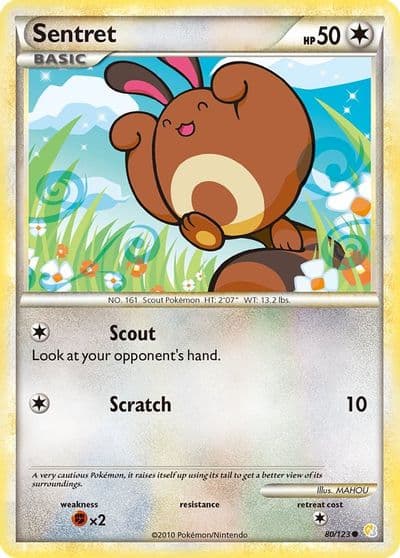 Sentret HeartGold SoulSilver Pokemon card