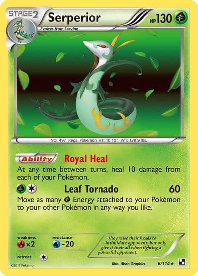 Serperior (6) Black and White Pokemon card