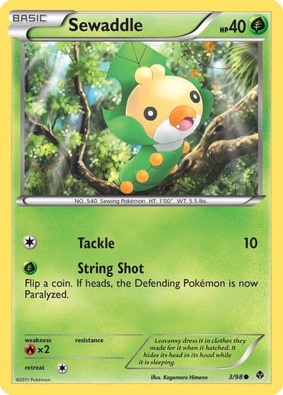 Sewaddle (3) Emerging Powers Pokemon card