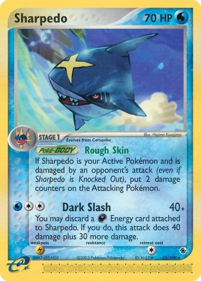 Sharpedo Ruby and Sapphire Pokemon card