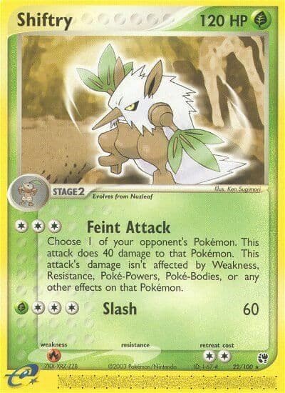 Shiftry Sandstorm Pokemon card