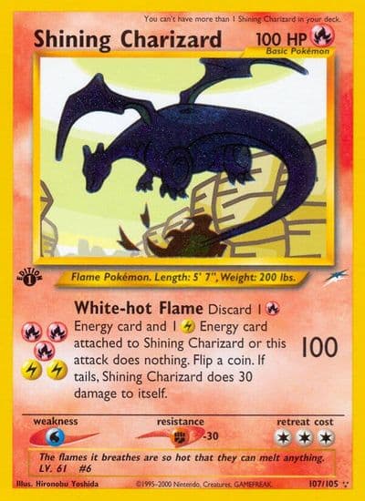 Shining Charizard Neo Destiny Pokemon card