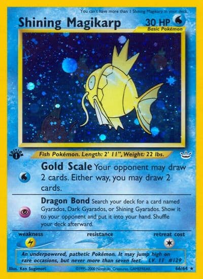 Shining Magikarp Neo Revelation Pokemon card