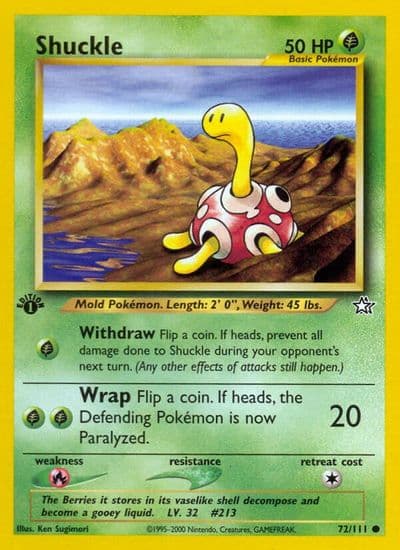 Shuckle Neo Genesis Pokemon card