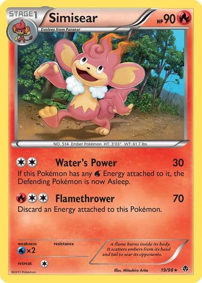 Simisear Emerging Powers Pokemon card