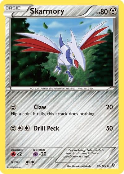 Skarmory (95) Boundaries Crossed Pokemon card
