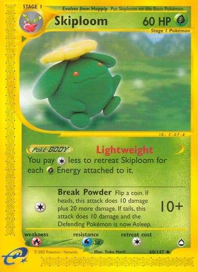 Skiploom Aquapolis Pokemon card