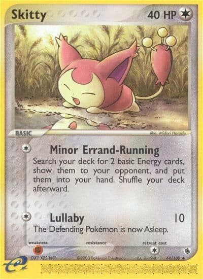 Skitty Ruby and Sapphire Pokemon card