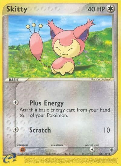 Skitty Ruby and Sapphire Pokemon card