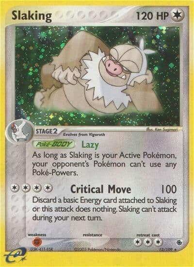 Slaking Ruby and Sapphire Pokemon card