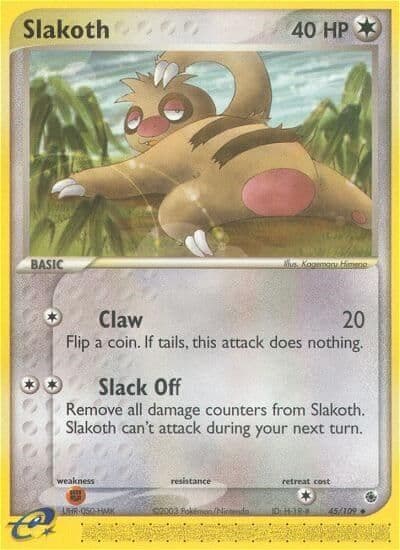 Slakoth Ruby and Sapphire Pokemon card