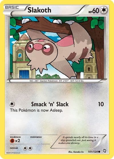 Slakoth Dragons Exalted Pokemon card