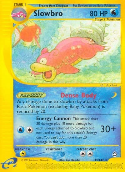 Slowbro Aquapolis Pokemon card