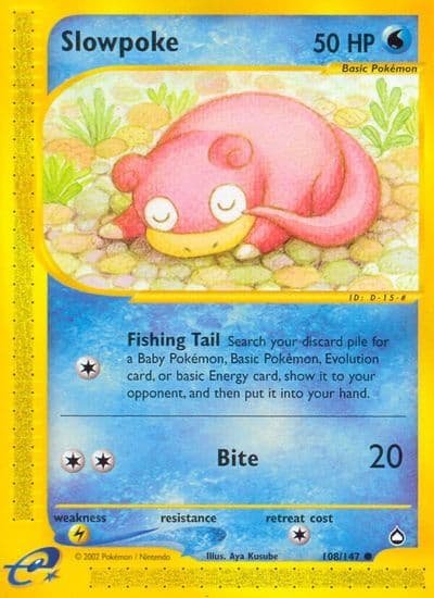 Slowpoke Aquapolis Pokemon card