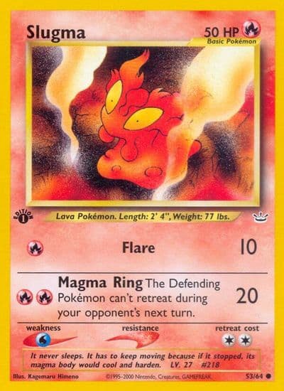 Slugma Neo Revelation Pokemon card