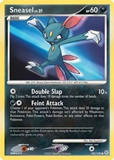 Sneasel Diamond and Pearl Pokemon card