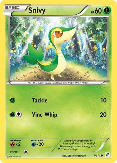 Snivy (1) Black and White Pokemon card