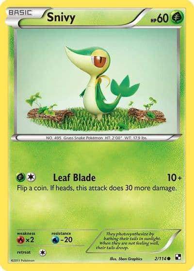 Snivy (2) Black and White Pokemon card