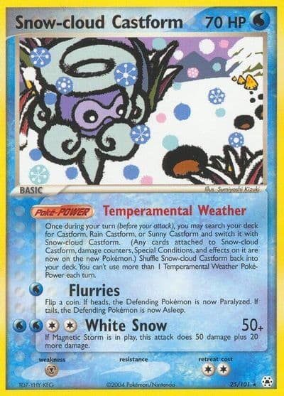 Snow-cloud Castform Hidden Legends Pokemon card