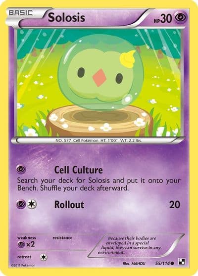 Solosis Black and White Pokemon card