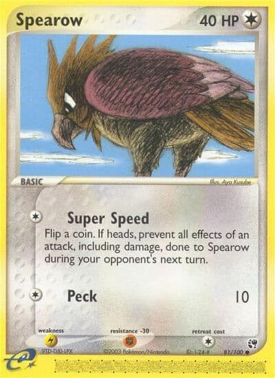 Spearow Sandstorm Pokemon card