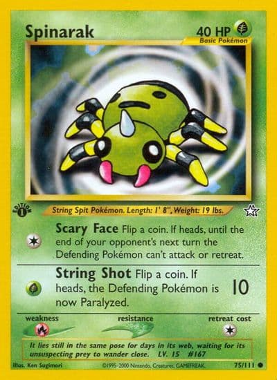 Spinarak Neo Genesis Pokemon card
