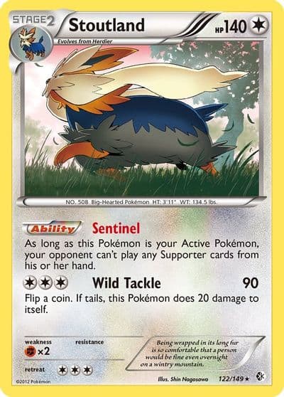 Stoutland Boundaries Crossed Pokemon card