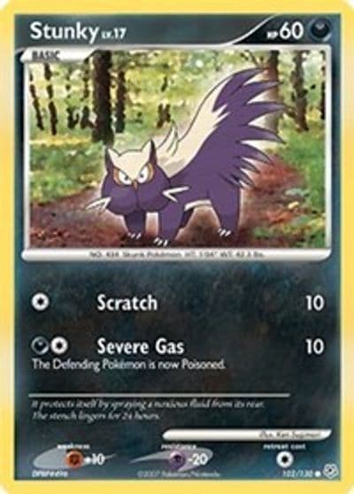 Stunky Diamond and Pearl Pokemon card