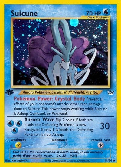 Suicune (14) Neo Revelation Pokemon card