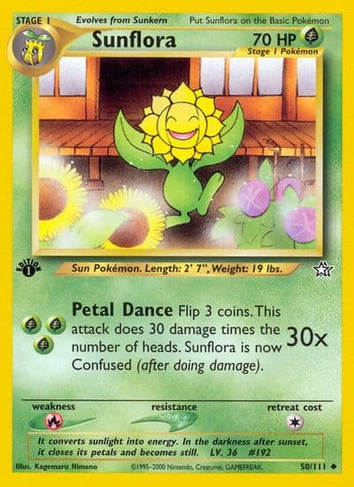 Sunflora Neo Genesis Pokemon card