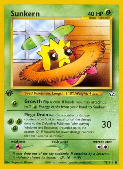 Sunkern Neo Genesis Pokemon card