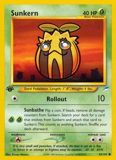 Sunkern Neo Destiny Pokemon card