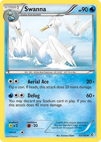 Swanna Boundaries Crossed Pokemon card