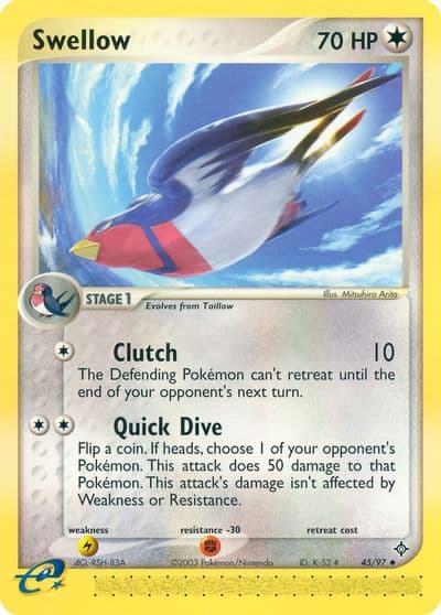 Swellow Dragon Pokemon card